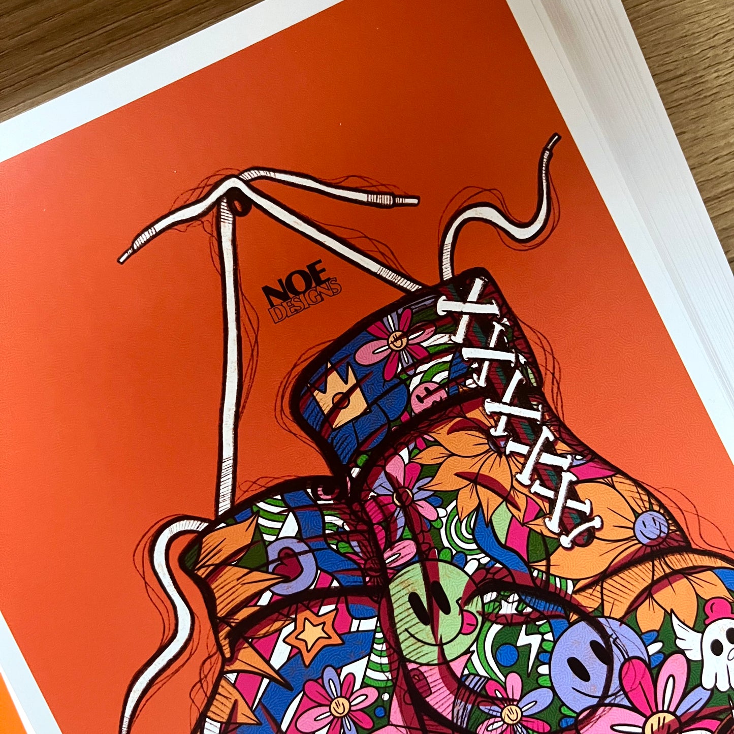 Boxing Doodle Gloves Print