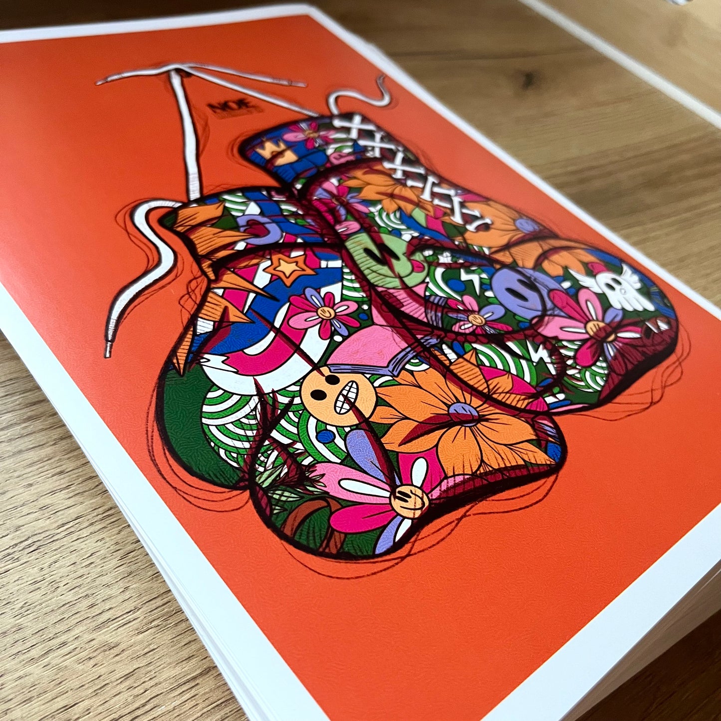 Boxing Doodle Gloves Print