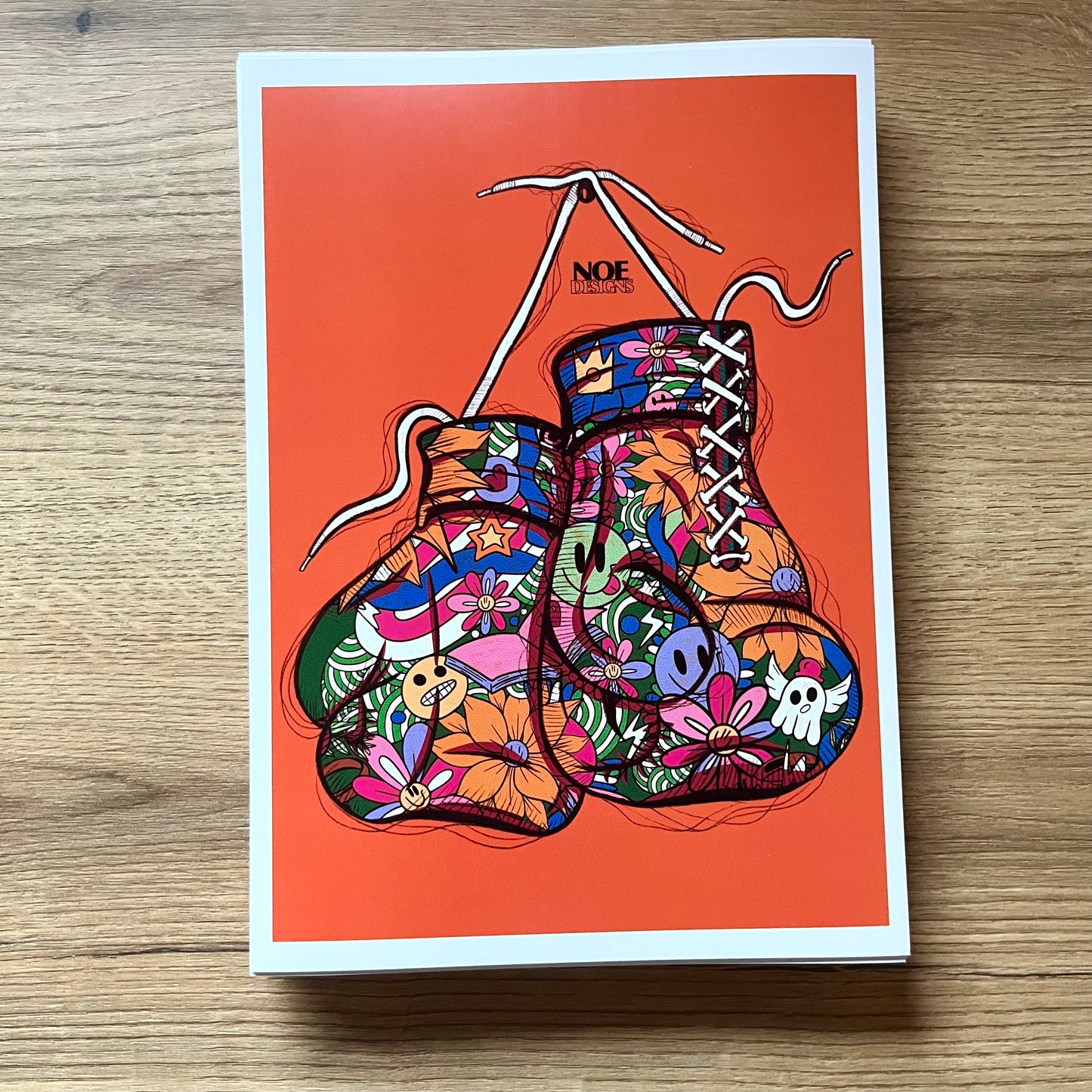 Boxing Doodle Gloves Print